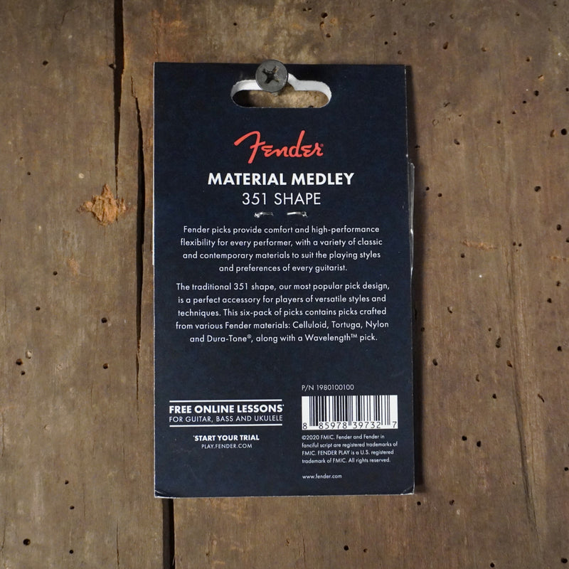 Fender Material Medley Pick 6 Pack