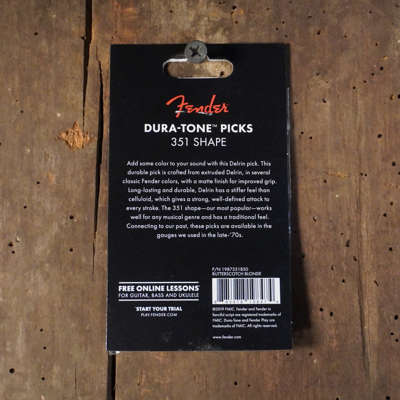 Fender Dura-Tone Delrin Picks 351 Shape 12 Pack